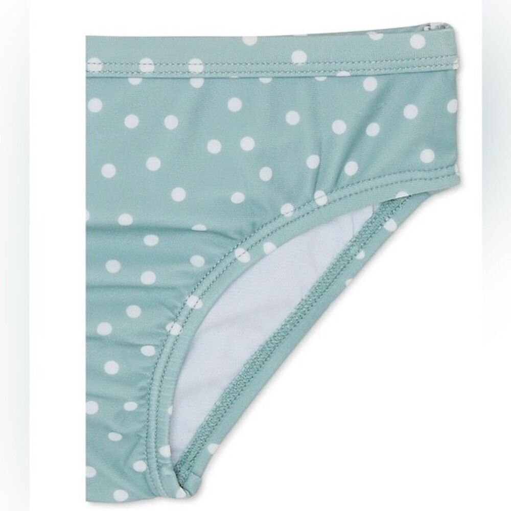 NWT Wonder Nation Baby Girl 2pc Bikini Size 12M Green Polka Dot Retro - Picture 3 of 6